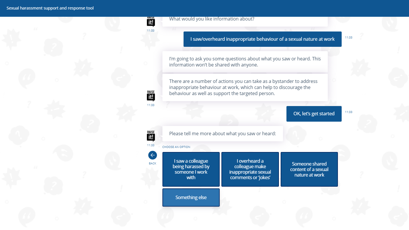 Sexual harassment support and response tool | Victorian Equal ...